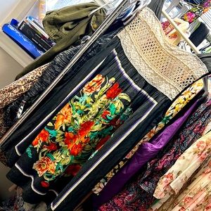 Free people floral crochet tunic